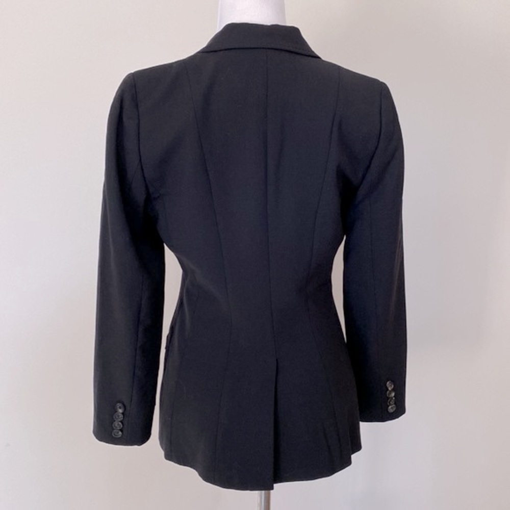 Elie Tahari Black Tailored Slimming Jacket Blazer Leopard Print Lining Sz 2 - Picture 5 of 10